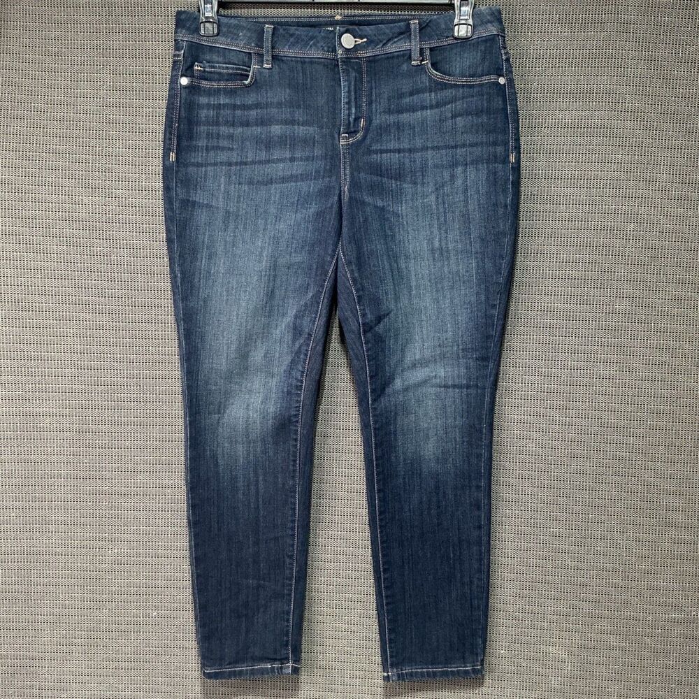 Simply Vera Vera Wang Women's Dark Wash Skinny Jeans Size 12PS Stretch Denim